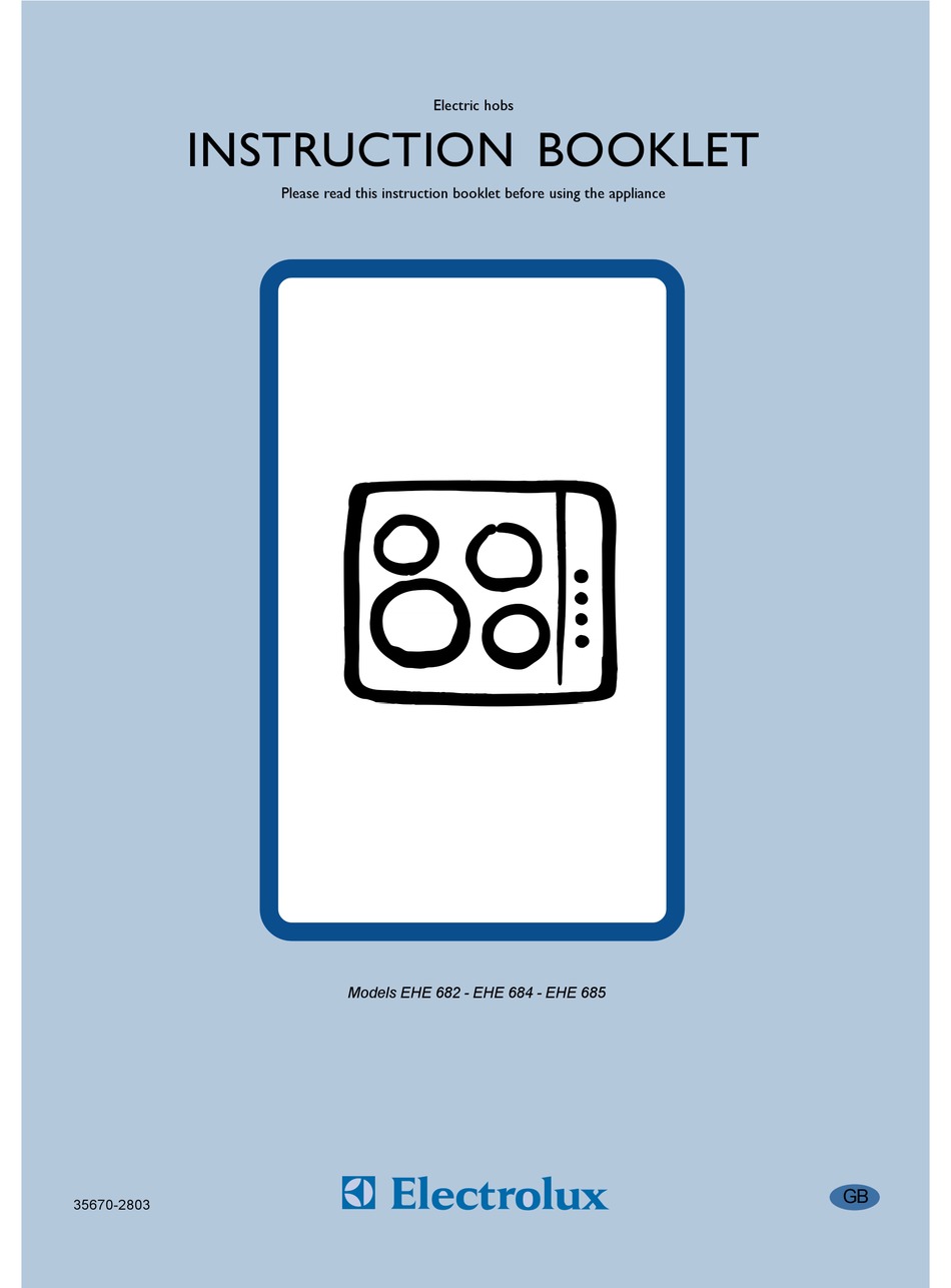 ELECTROLUX EHE 682 INSTRUCTION BOOKLET Pdf Download ManualsLib
