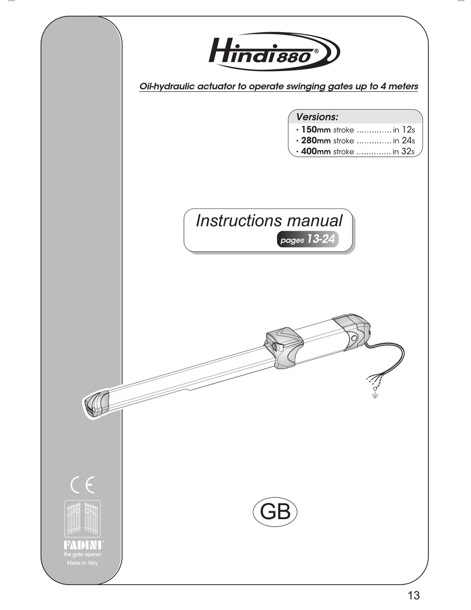 FADINI HINDI 880 INSTRUCTION MANUAL Pdf Download ManualsLib
