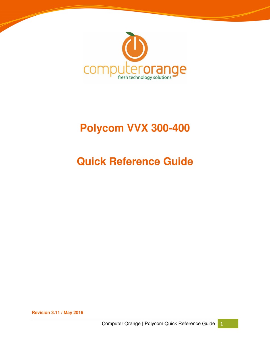 POLYCOM VVX 300 QUICK REFERENCE MANUAL Pdf Download | ManualsLib