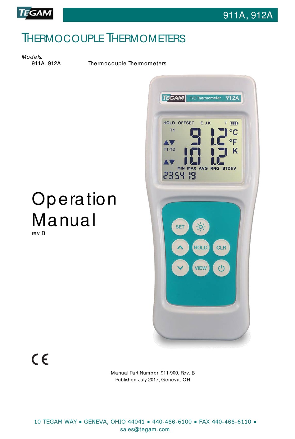 911B Thermocouple Thermometer - TEGAM