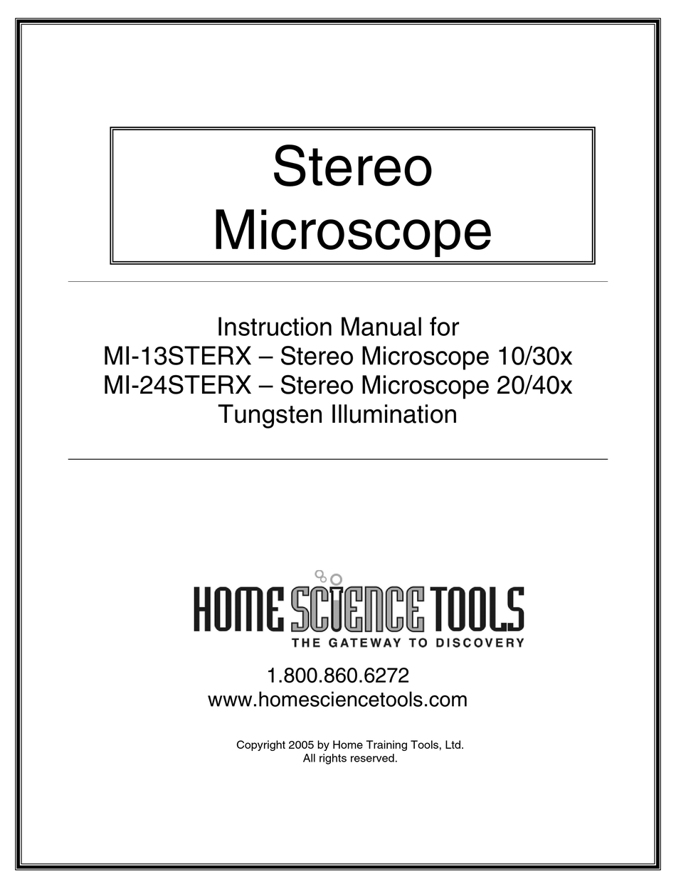 HOME SCIENCE TOOLS MI13STERX INSTRUCTION MANUAL Pdf Download ManualsLib