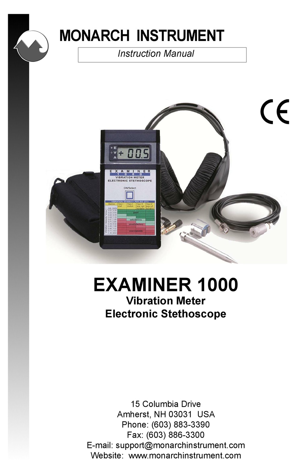 Monarch Examiner 1000 Vibration Meter Kit Electronic Stethoscope for sale online 