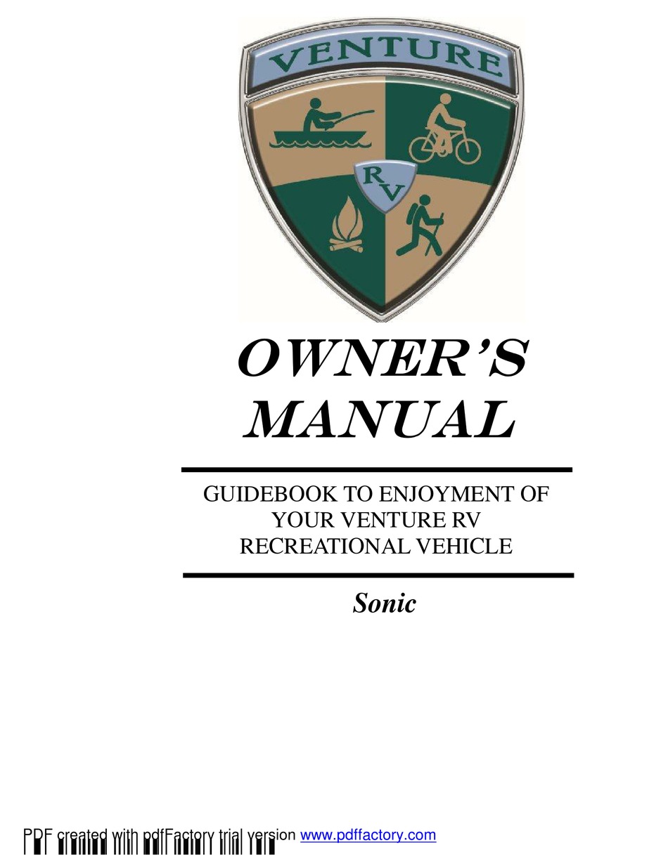 VENTURE SONIC SERIES OWNER'S MANUAL Pdf Download | ManualsLib