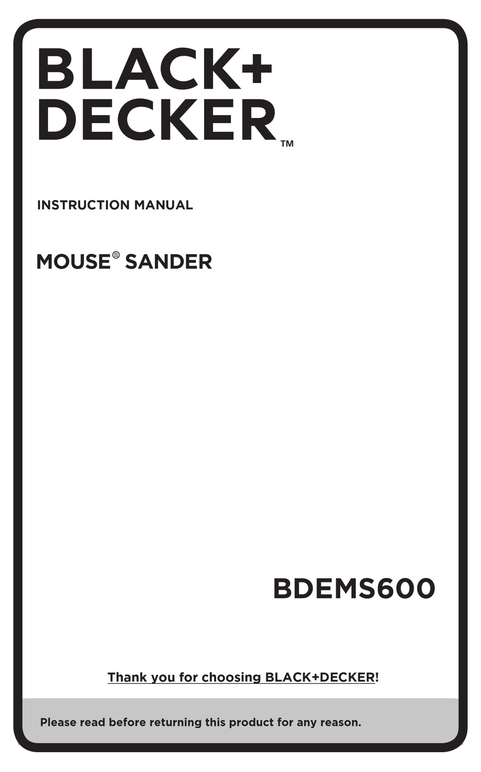 BLACK & DECKER BDEMS600 INSTRUCTION MANUAL Pdf Download ManualsLib