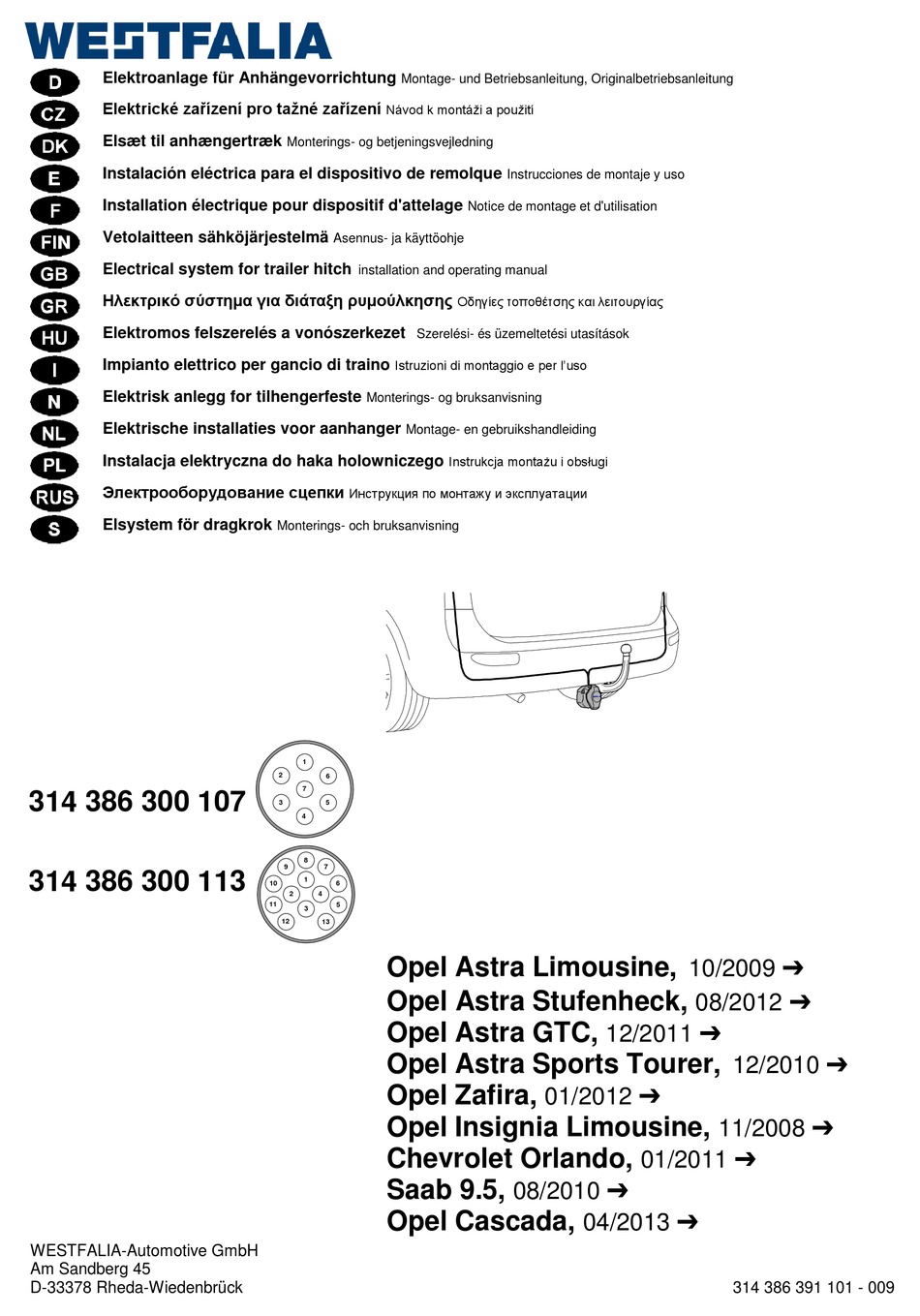 Westfalia 813450 Air Horn Instruction Manual