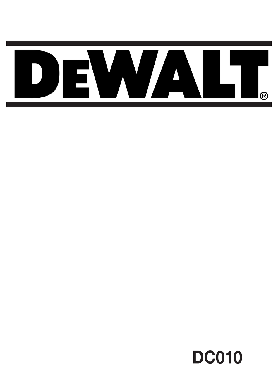 DEWALT DC010 MANUAL Pdf Download | ManualsLib