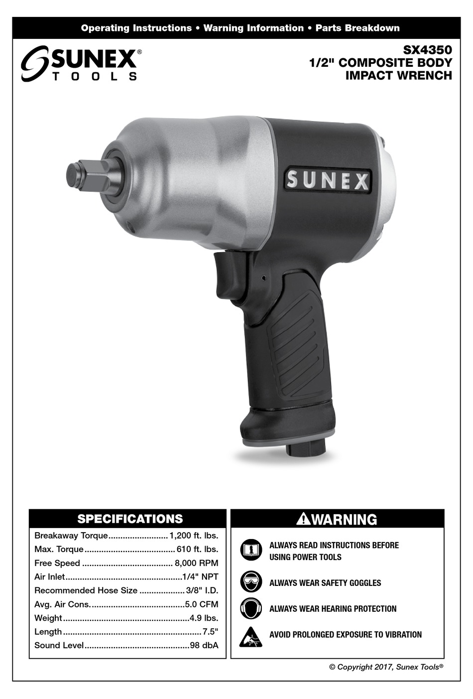 SX4350 OPERATING INSTRUCTIONS MANUAL 