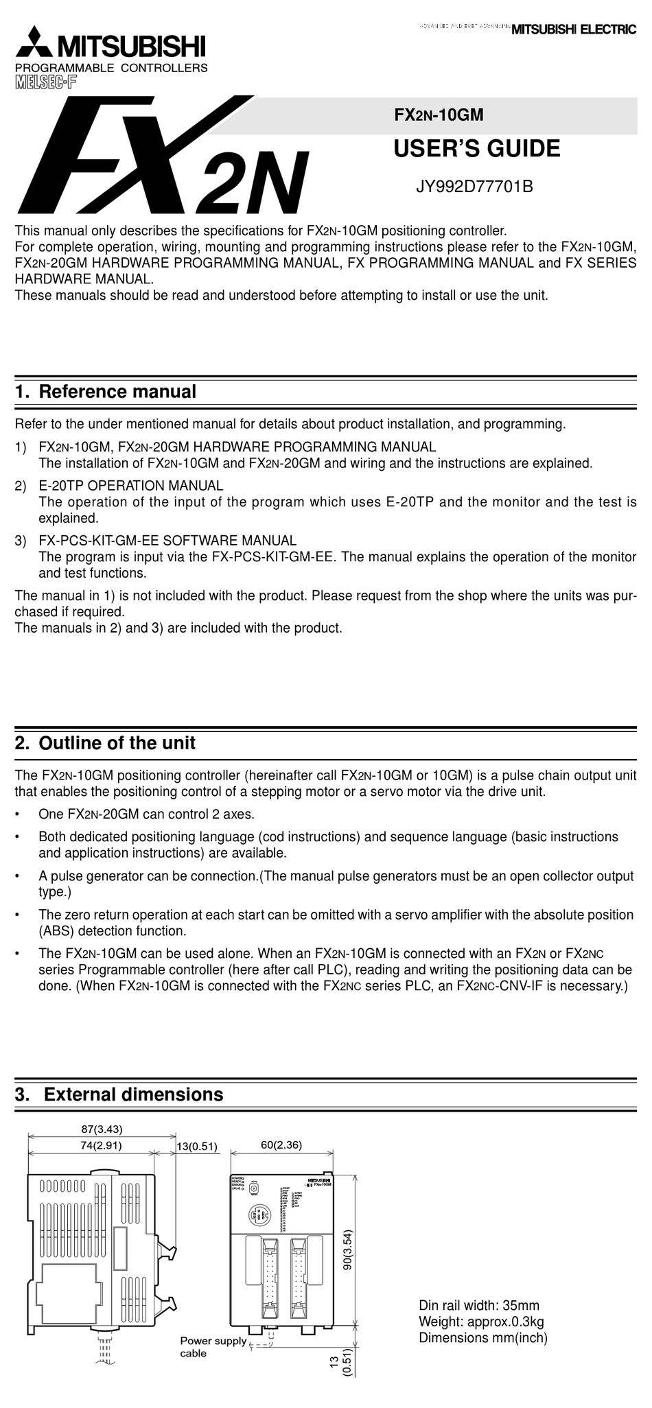 MITSUBISHI FX2N-10GM USER MANUAL Pdf Download | ManualsLib