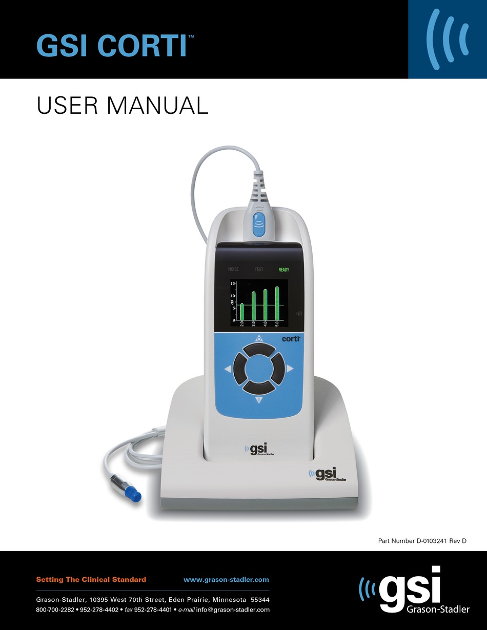 Gsi Cortitm User Manual Pdf Download Manualslib