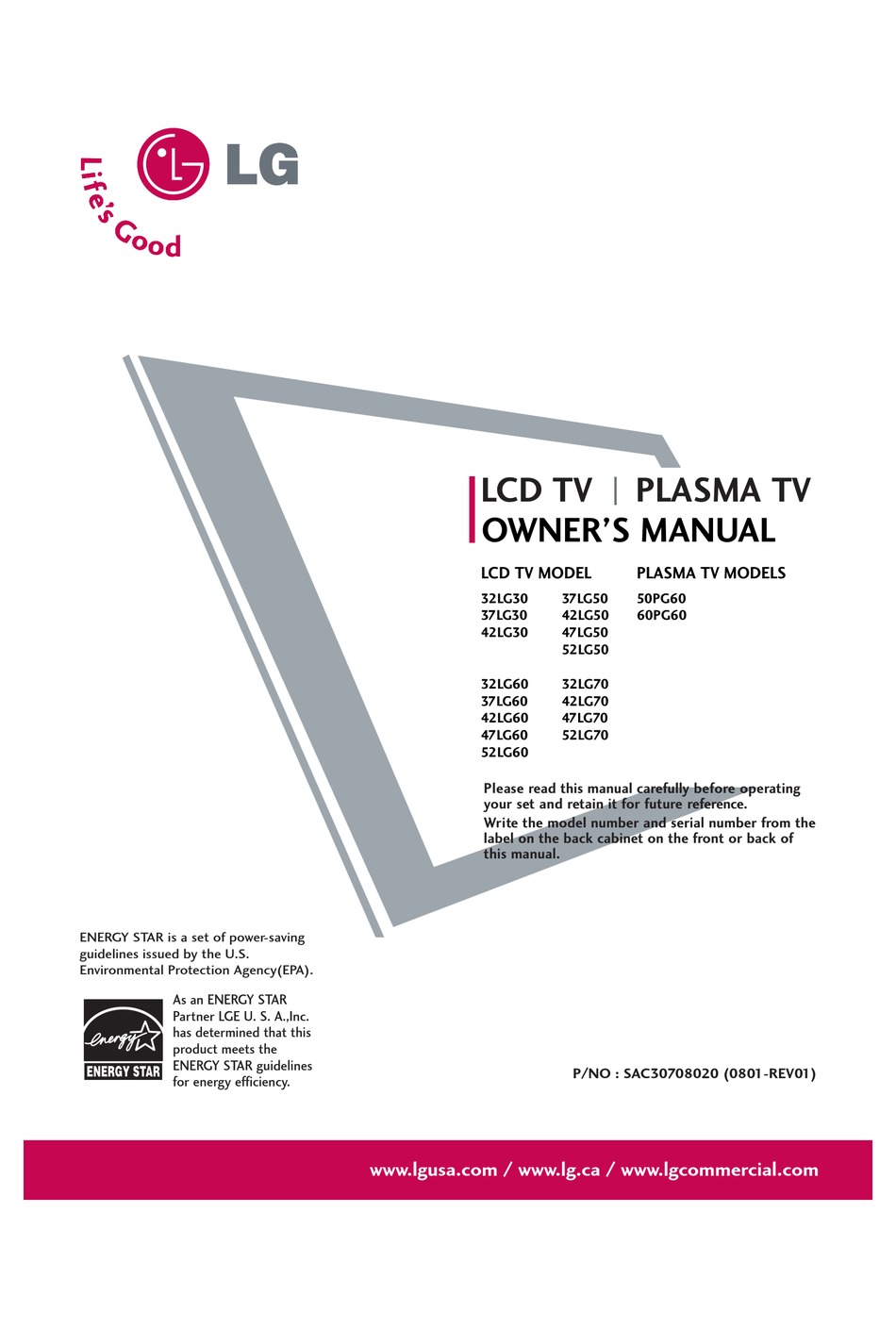 LG 32LG30 OWNER'S MANUAL Pdf Download | ManualsLib