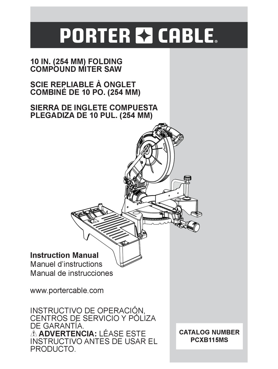 PORTER-CABLE PCXB115MS INSTRUCTION MANUAL Pdf Download | ManualsLib