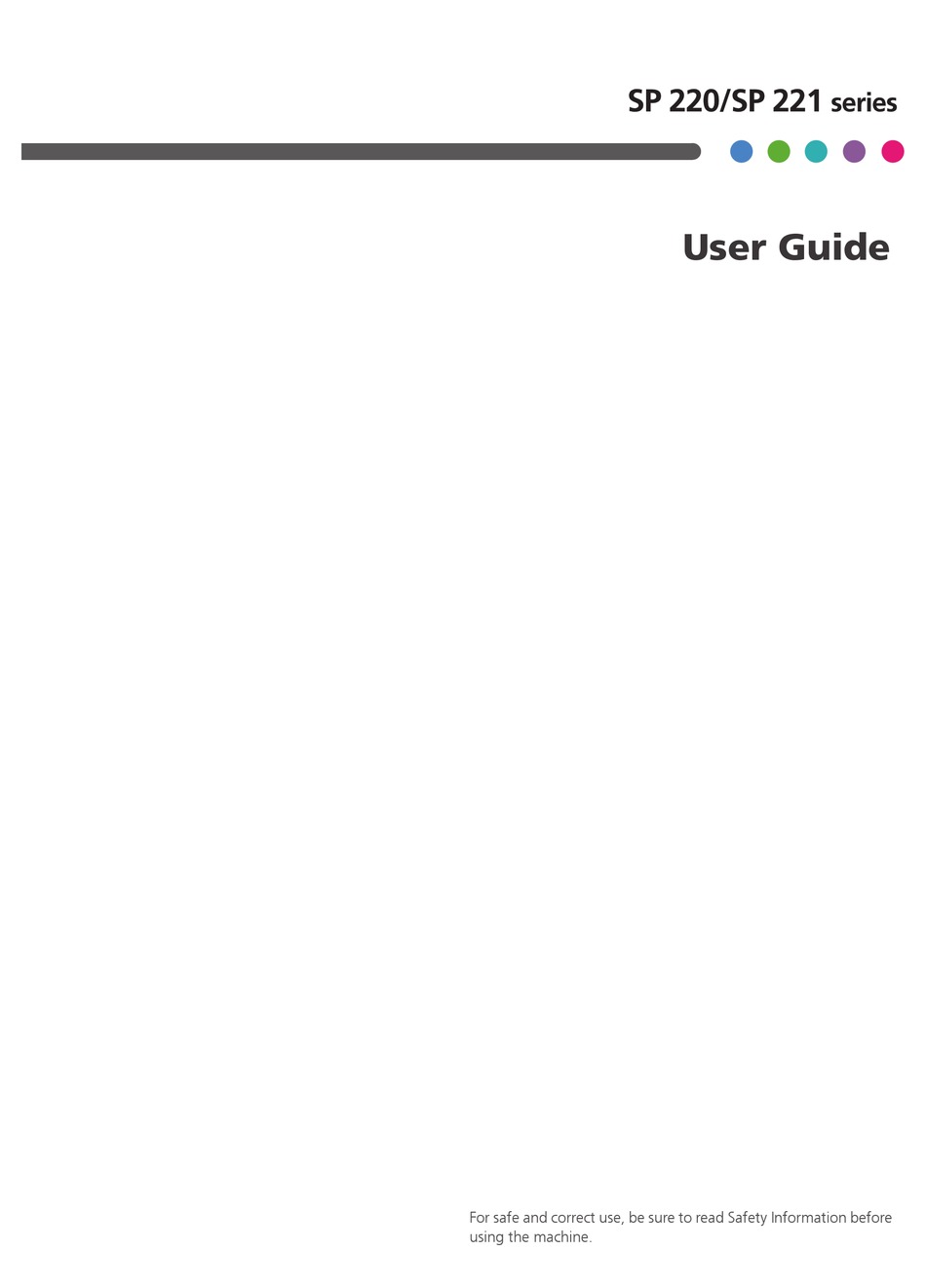 RICOH SP 221S USER MANUAL Pdf Download | ManualsLib