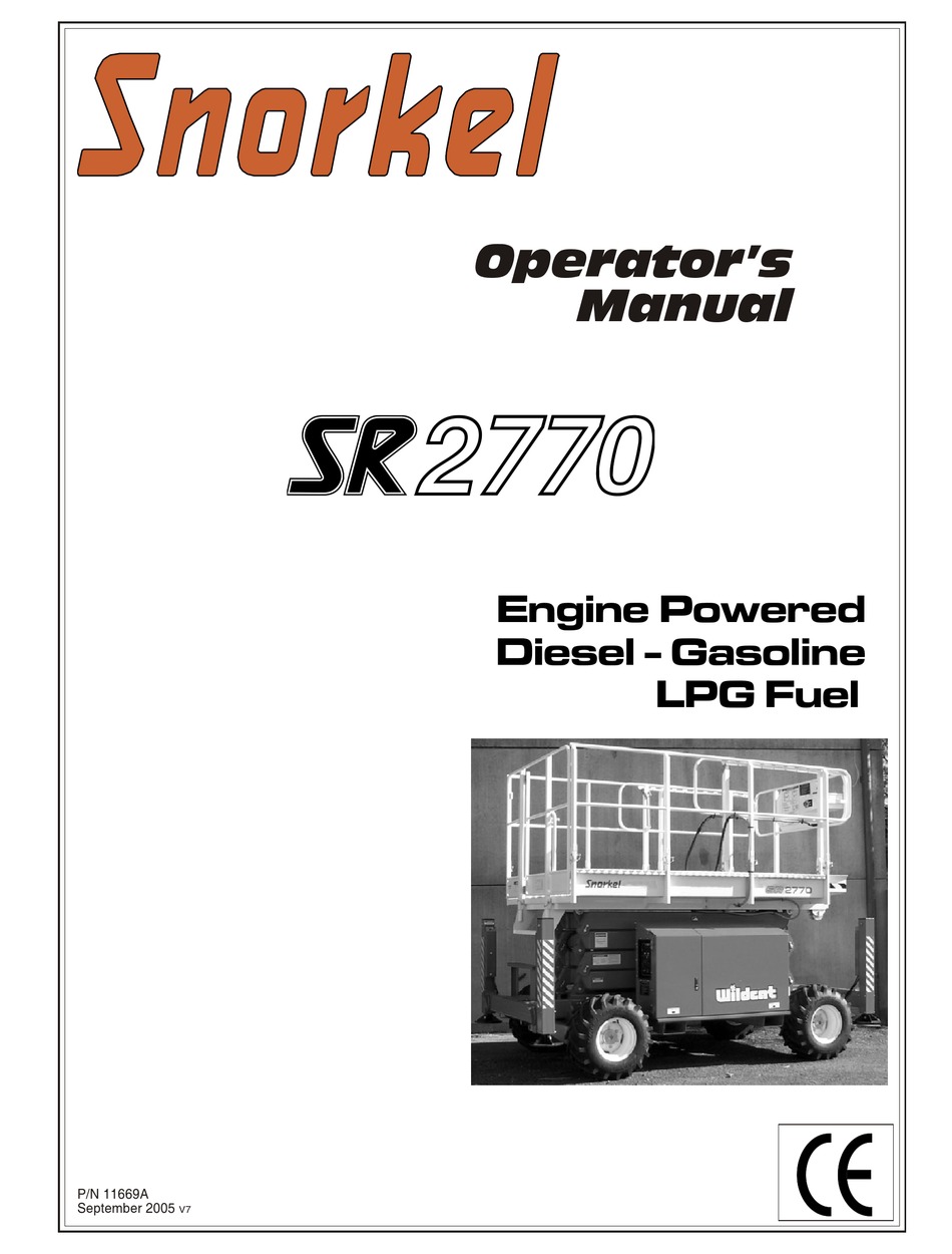 SNORKEL SR2770 OPERATOR'S MANUAL Pdf Download ManualsLib