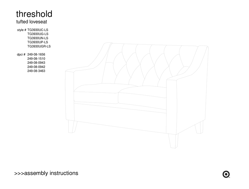 THRESHOLD TG3930UCLS ASSEMBLY INSTRUCTIONS MANUAL Pdf Download