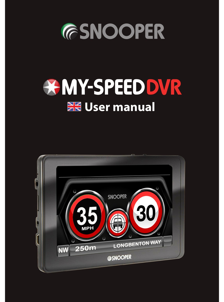 SNOOPER MYSPEEED DVR USER MANUAL Pdf Download ManualsLib