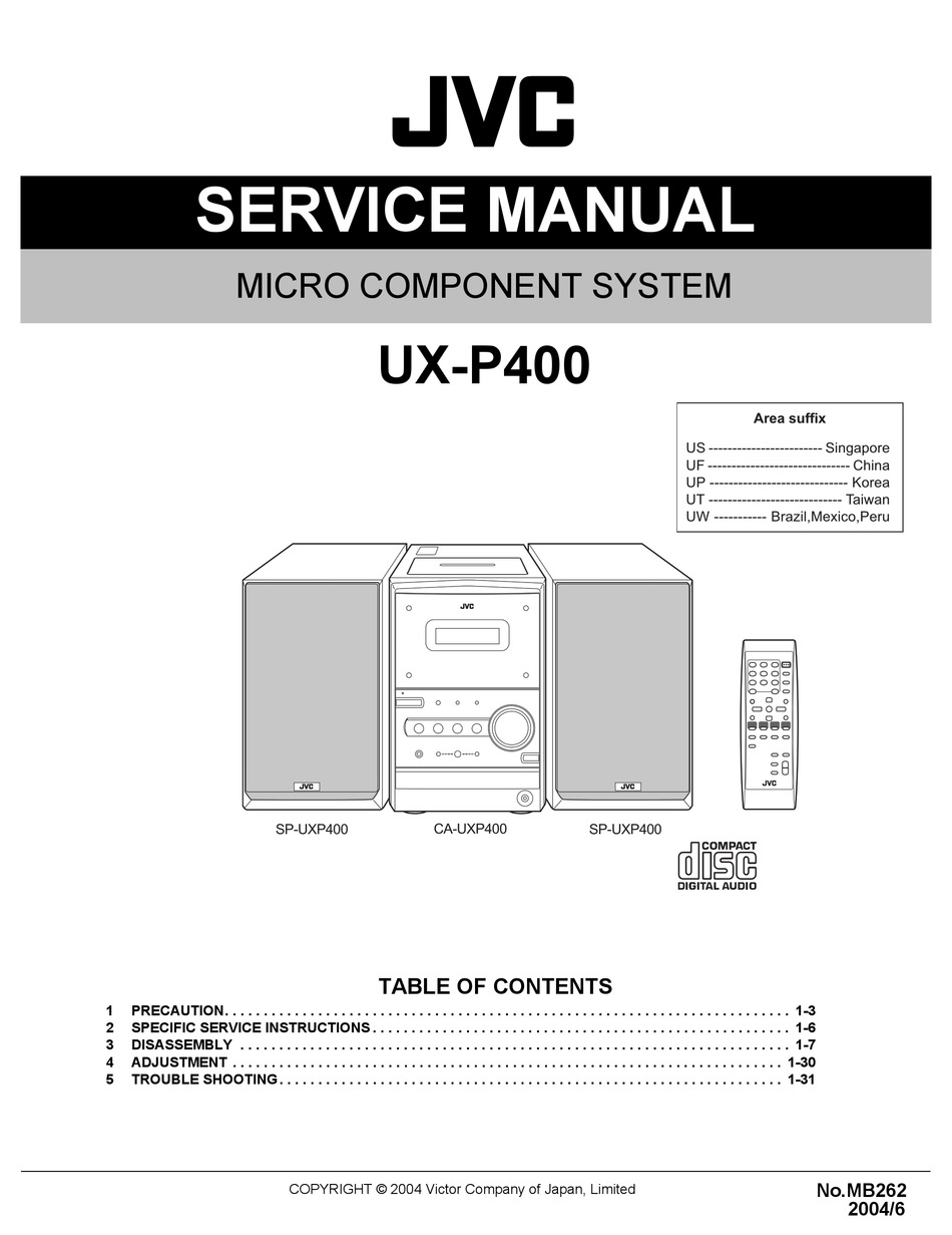 JVC UX-P400 SERVICE MANUAL Pdf Download | ManualsLib