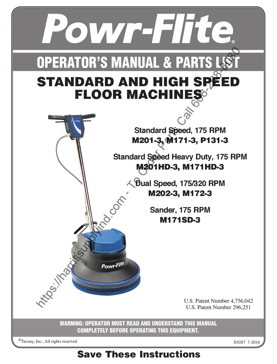 POWR-FLITE M201-3 OPERATORS MANUAL & PARTS LISTS Pdf Download | ManualsLib