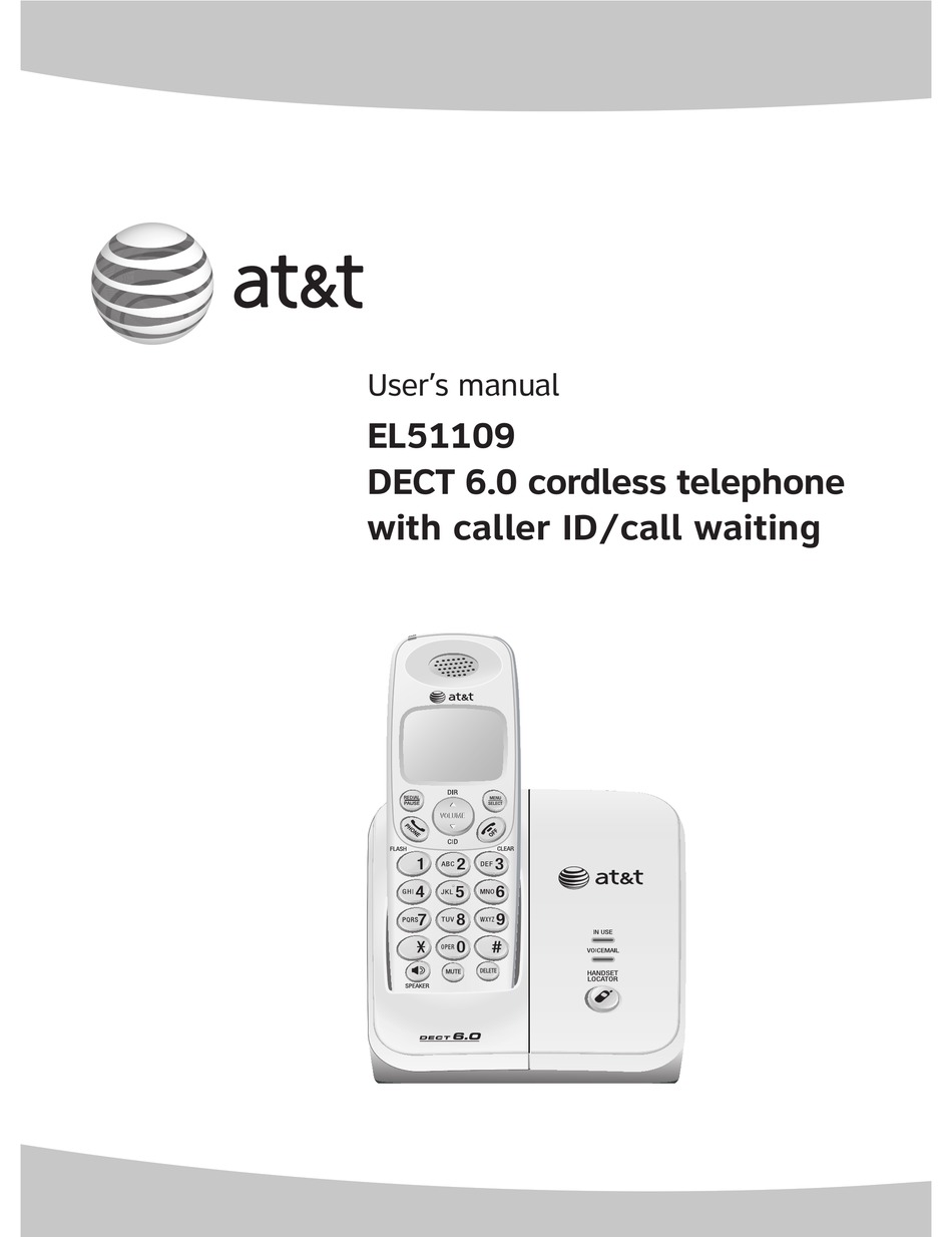 AT&T EL51109 USER MANUAL Pdf Download | ManualsLib