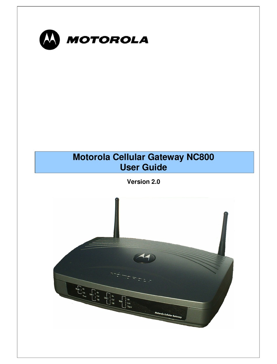 MOTOROLA NC800 USER MANUAL Pdf Download ManualsLib