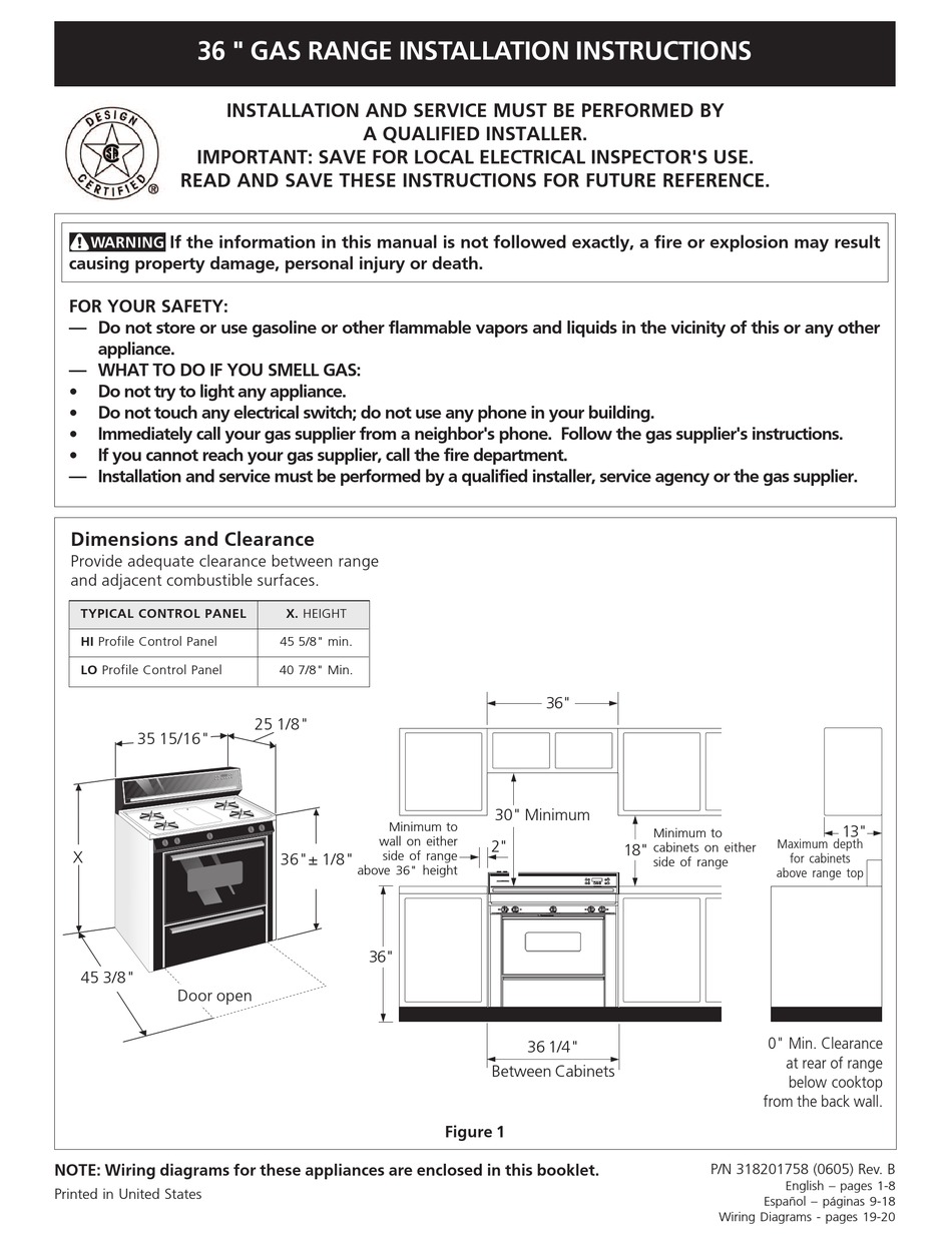 FRIGIDAIRE TGF657BF INSTALLATION INSTRUCTIONS MANUAL Pdf Download