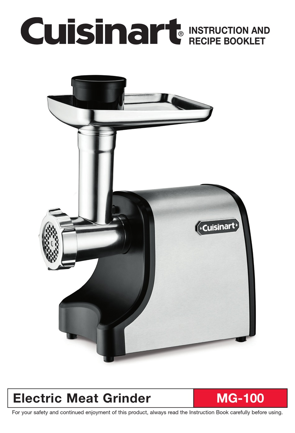 CUISINART MG-100 INSTRUCTION AND RECIPE 