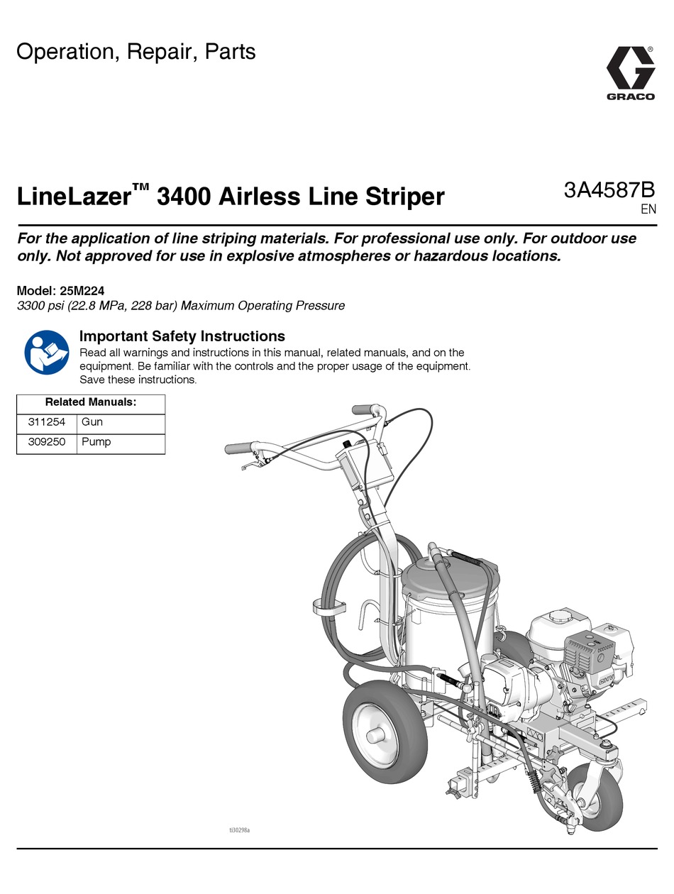 GRACO LINELAZER 3400 OPERATION - REPAIR - PARTS Pdf Download | ManualsLib