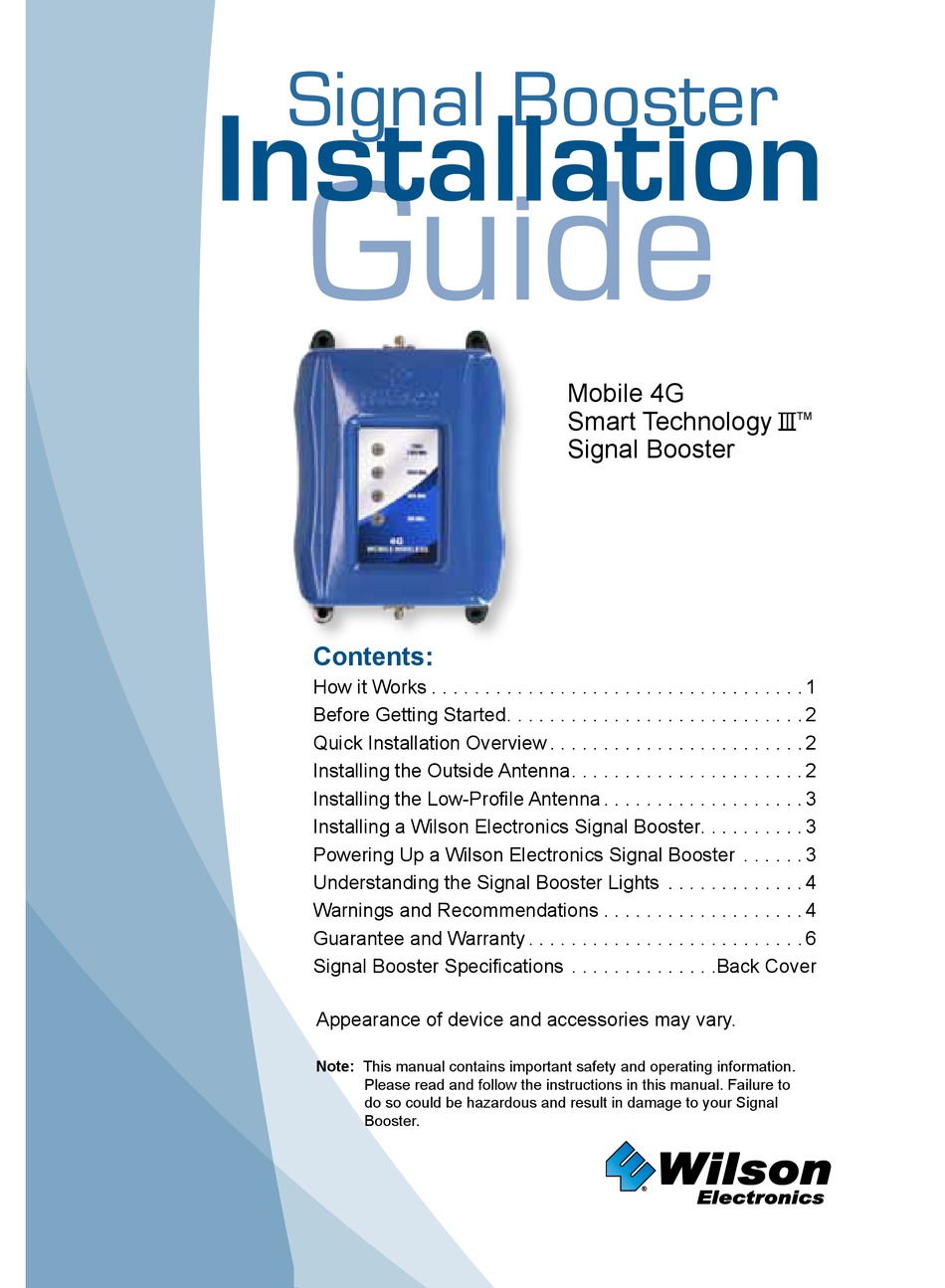 WILSON ELECTRONICS 460008 INSTALLATION MANUAL Pdf Download ManualsLib