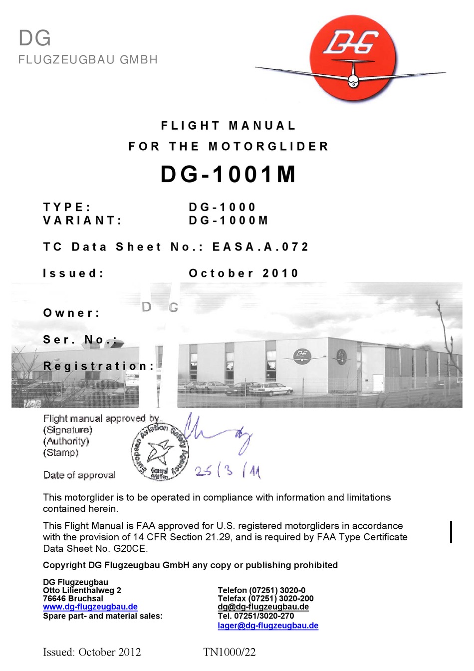 DG FLUGZEUGBAU DG 1001M FLIGHT MANUAL Pdf Download ManualsLib