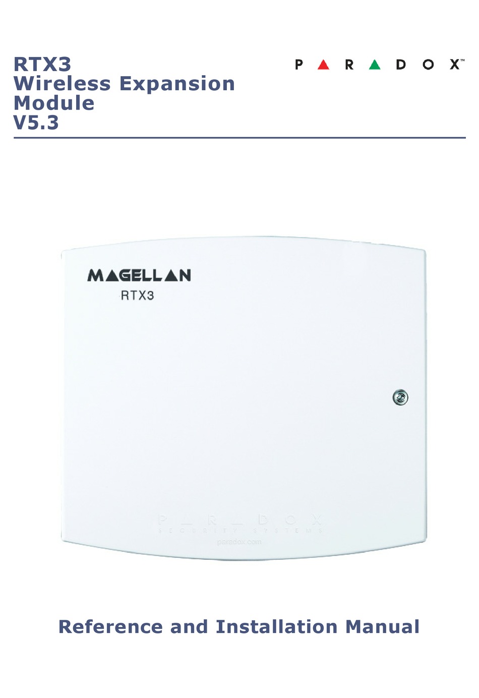 Paradox Rtx3 Reference And Installation Manual Pdf Download Manualslib