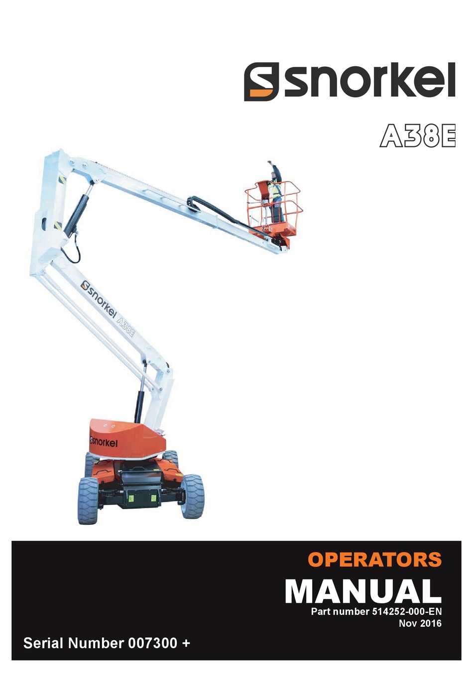 SNORKEL A38E OPERATOR'S MANUAL Pdf Download ManualsLib