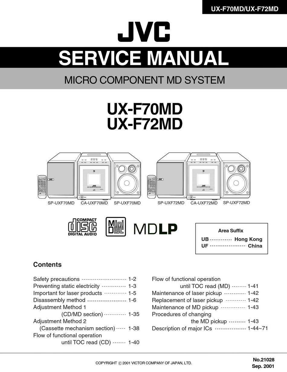 JVC UX-F70MD SERVICE MANUAL Pdf Download | ManualsLib