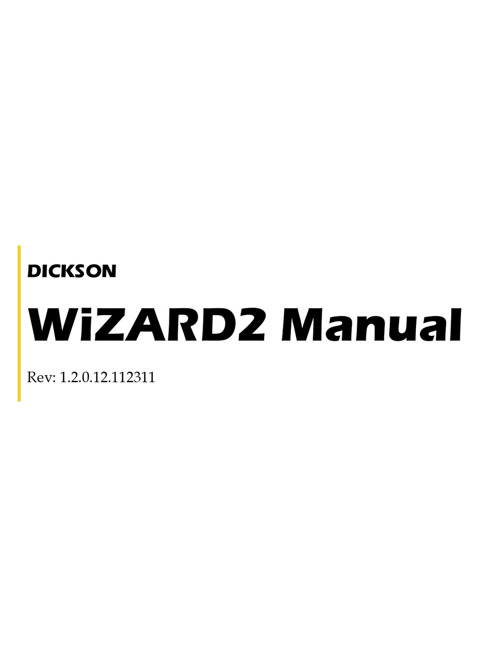 Dickson Wizard2 Manual Pdf Download Manualslib