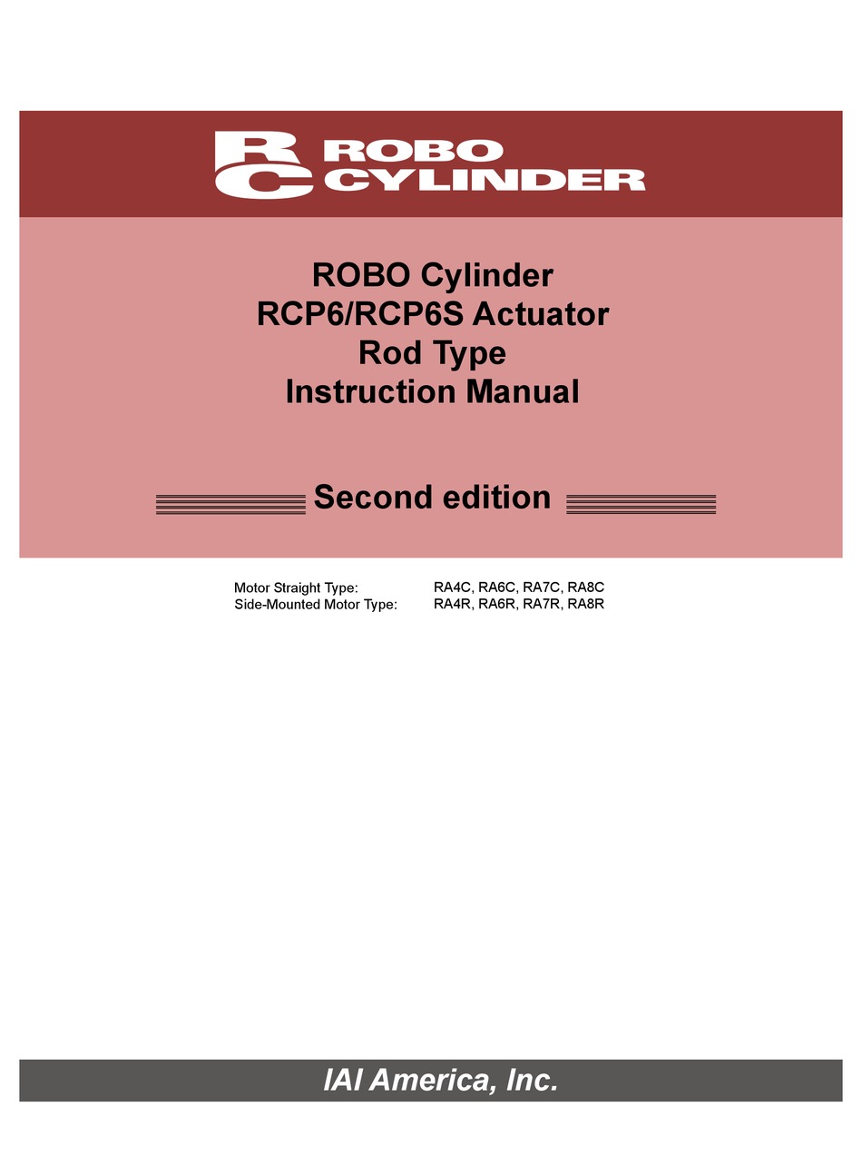 ROBO CYLINDER RCP6 INSTRUCTION MANUAL Pdf Download | ManualsLib