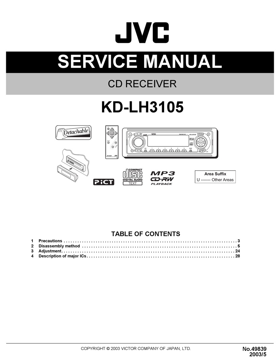 JVC KD-LH3105 SERVICE MANUAL Pdf Download | ManualsLib