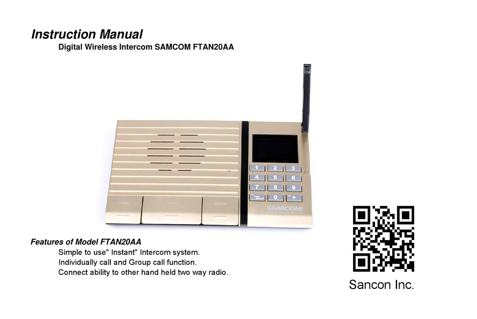 SAMCOM FTAN20A 20 Channels 3 Code Security Ultra-Thin Room to Room Intercom with Display Screen 1000FT Long Range for Home and Office Wireless Intercom System 3 Units