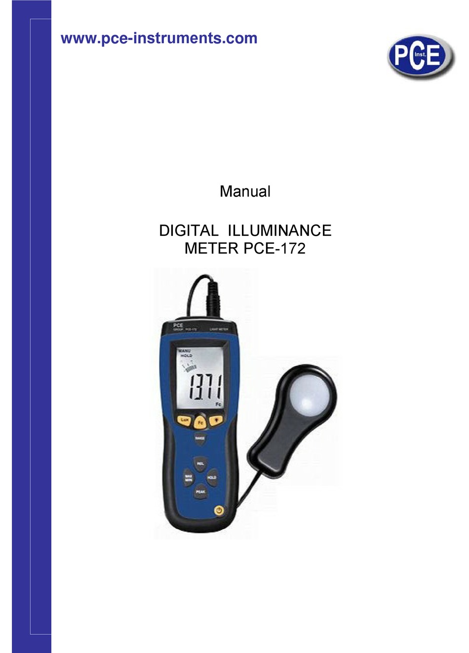 PCE INSTRUMENTS PCE-172 MANUAL Pdf Download | ManualsLib