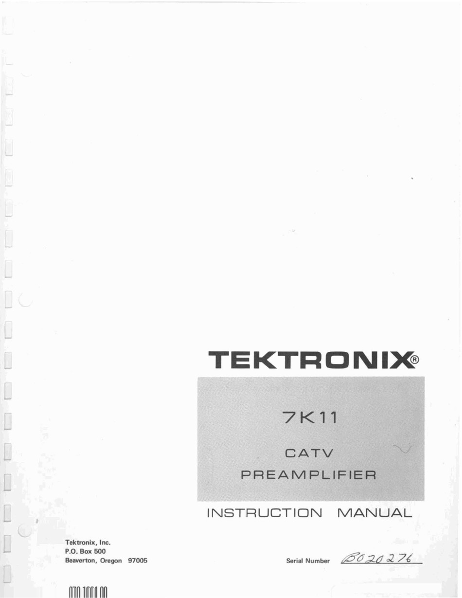 Original Tektronix Instruction Manual for the 7A15A/AN Amplifier Plug-in 