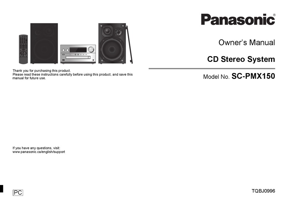 PANASONIC SC-PMX150 OWNER'S MANUAL Pdf Download | ManualsLib