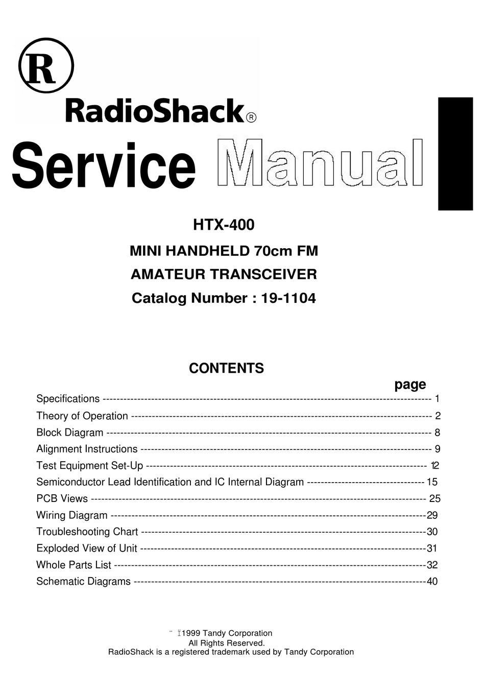 RADIO SHACK HTX400 SERVICE MANUAL Pdf Download ManualsLib