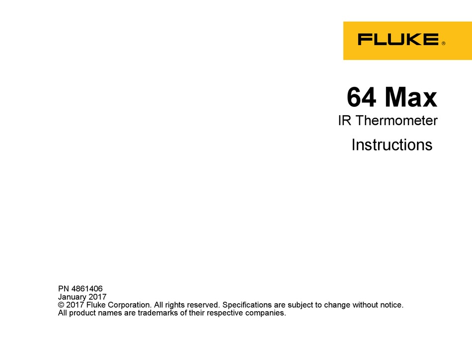FLUKE 64 MAX INSTRUCTIONS MANUAL Pdf 