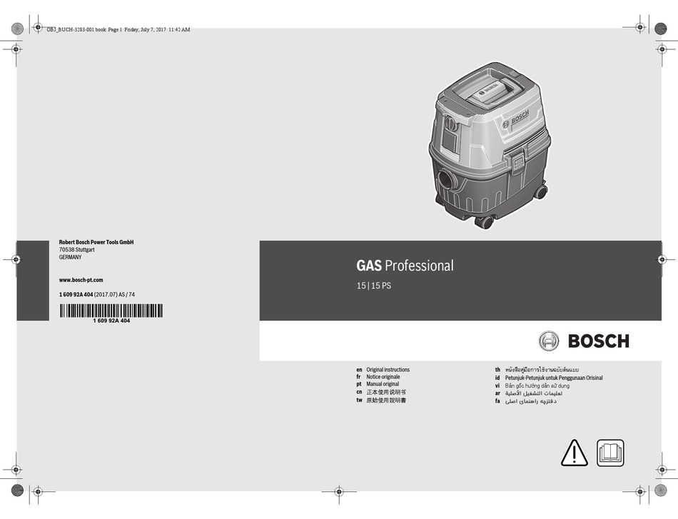 BOSCH GAS 15 PROFESSIONAL ORIGINAL INSTRUCTIONS MANUAL Pdf Download ManualsLib