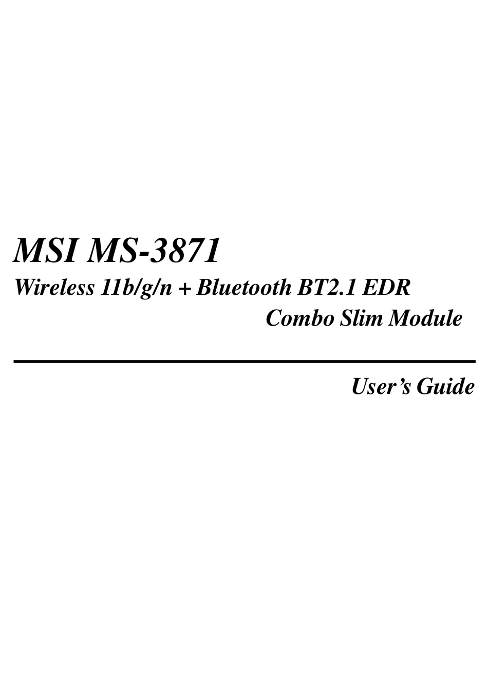 msi ms-3871 wlan 802.11b/g/n driver