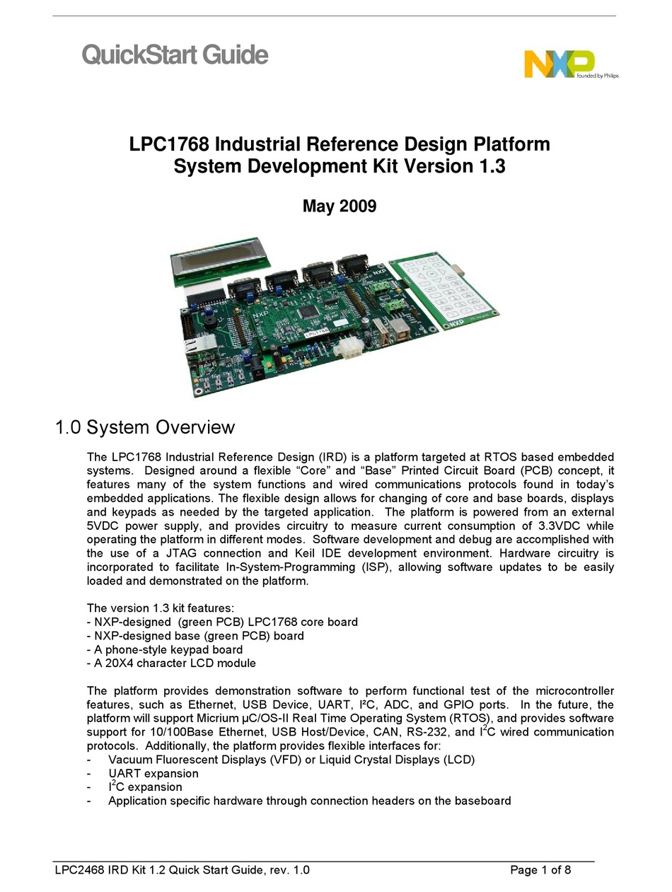 NXP SEMICONDUCTORS LPC1768 QUICK START MANUAL Pdf Download ManualsLib