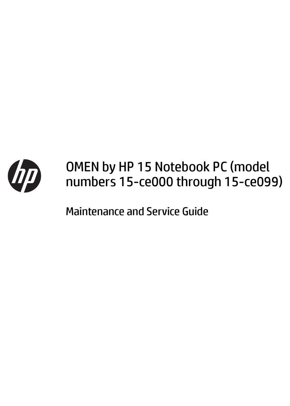 Hp Omen Maintenance And Service Manual Pdf Download Manualslib