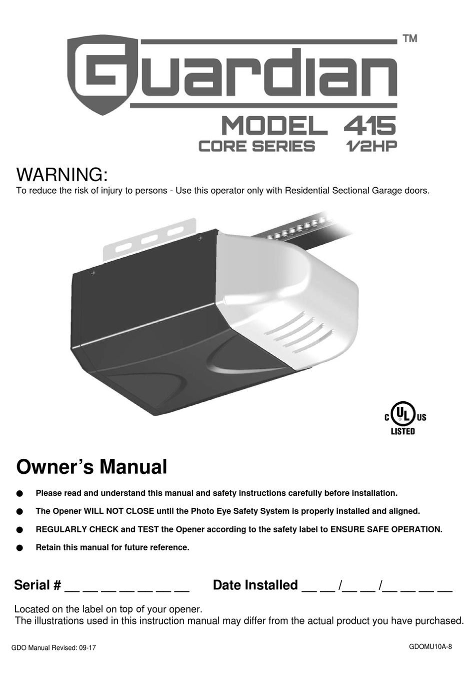 GUARDIAN 415 OWNER'S MANUAL Pdf Download | ManualsLib