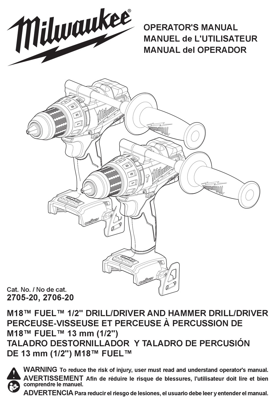 MILWAUKEE 2705-20 OPERATOR'S MANUAL Pdf Download | ManualsLib