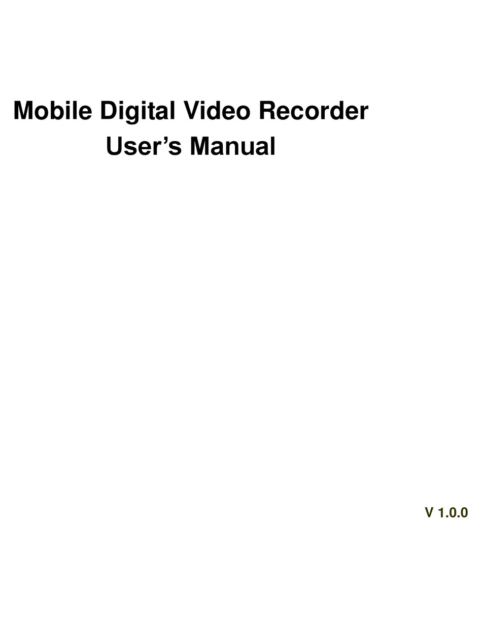 DAHUA MOBILE DVR SERIES USER MANUAL Pdf Download ManualsLib