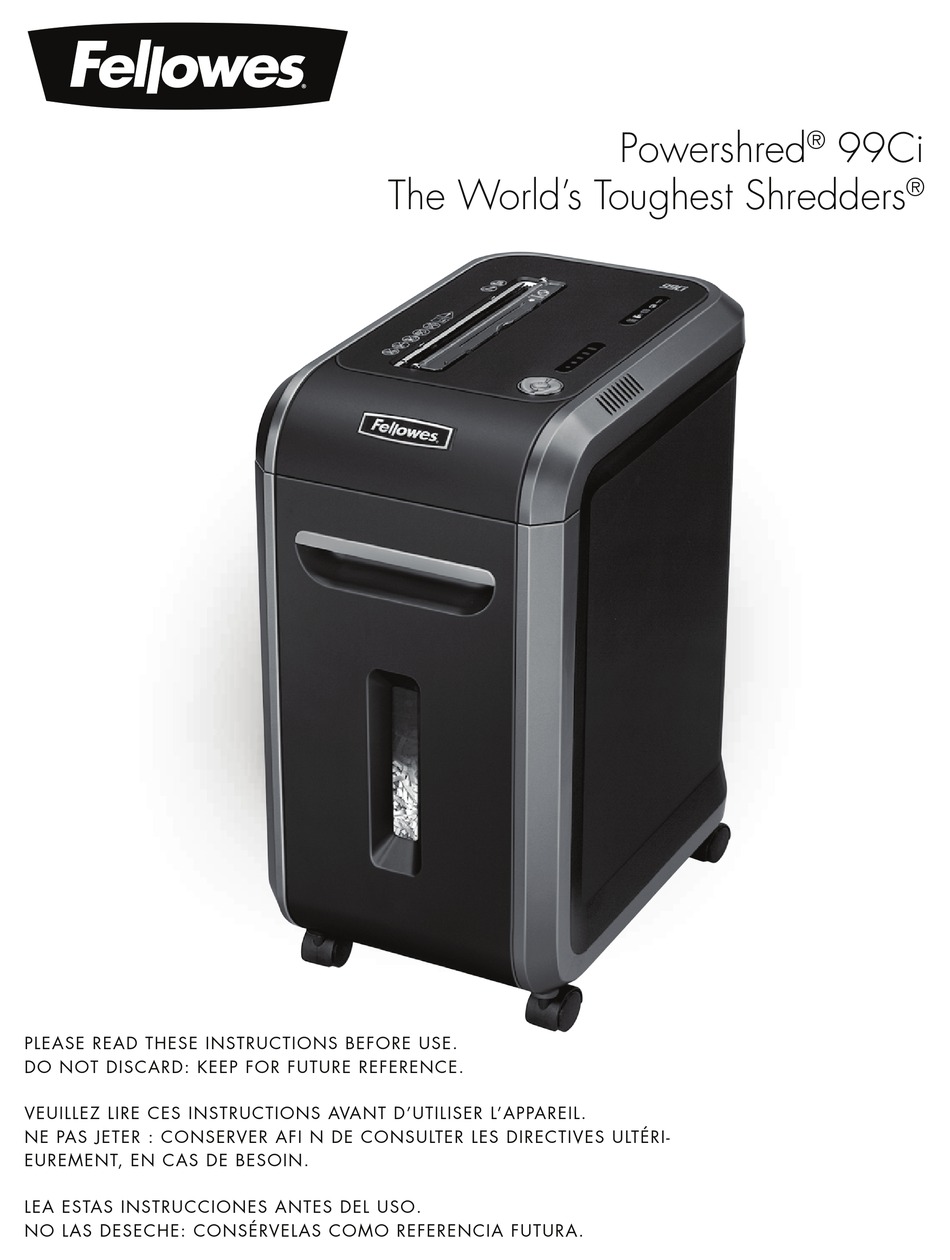 FELLOWES POWERSHRED 99CI MANUAL Pdf Download | ManualsLib