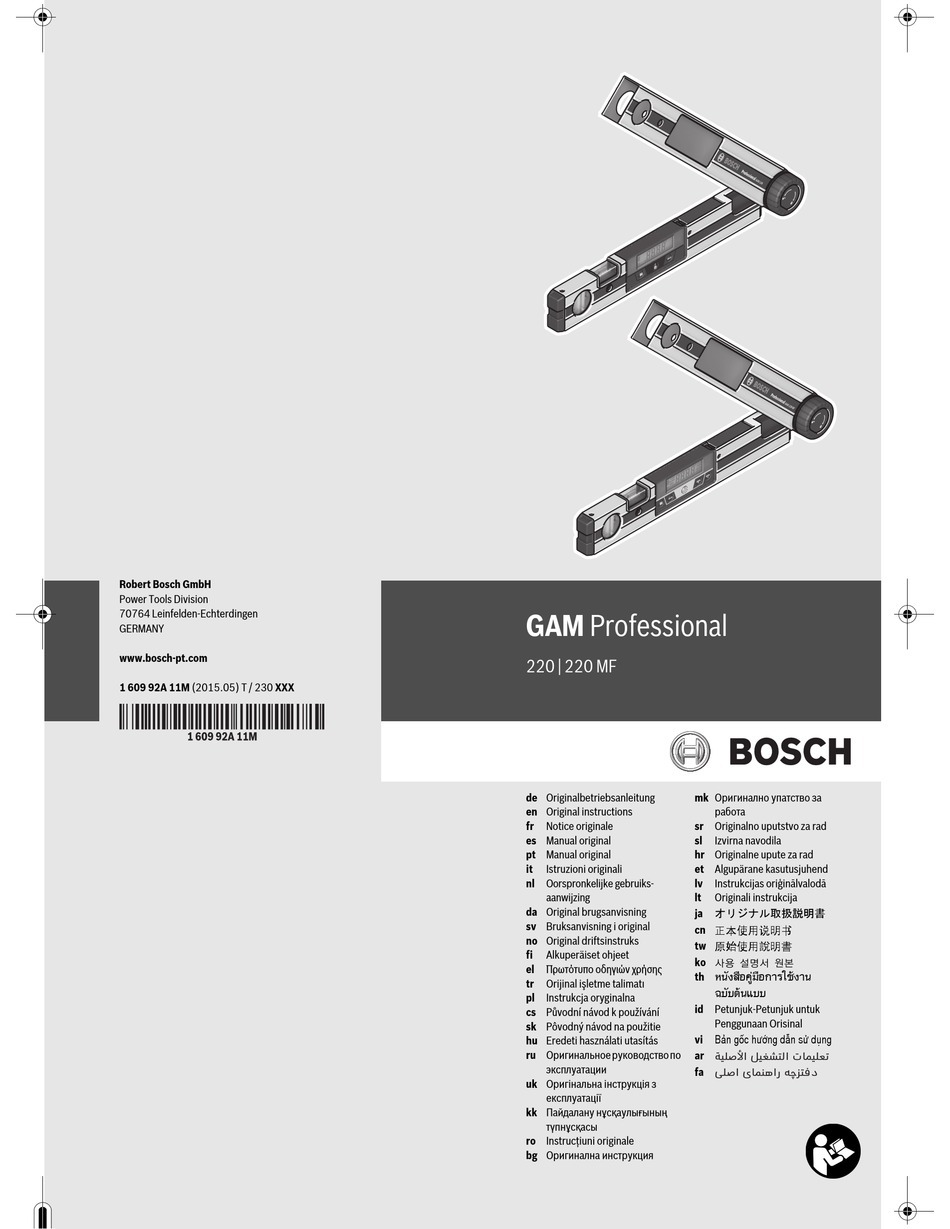 Bosch Gam Professional 2 Original Instructions Manual Pdf Download Manualslib