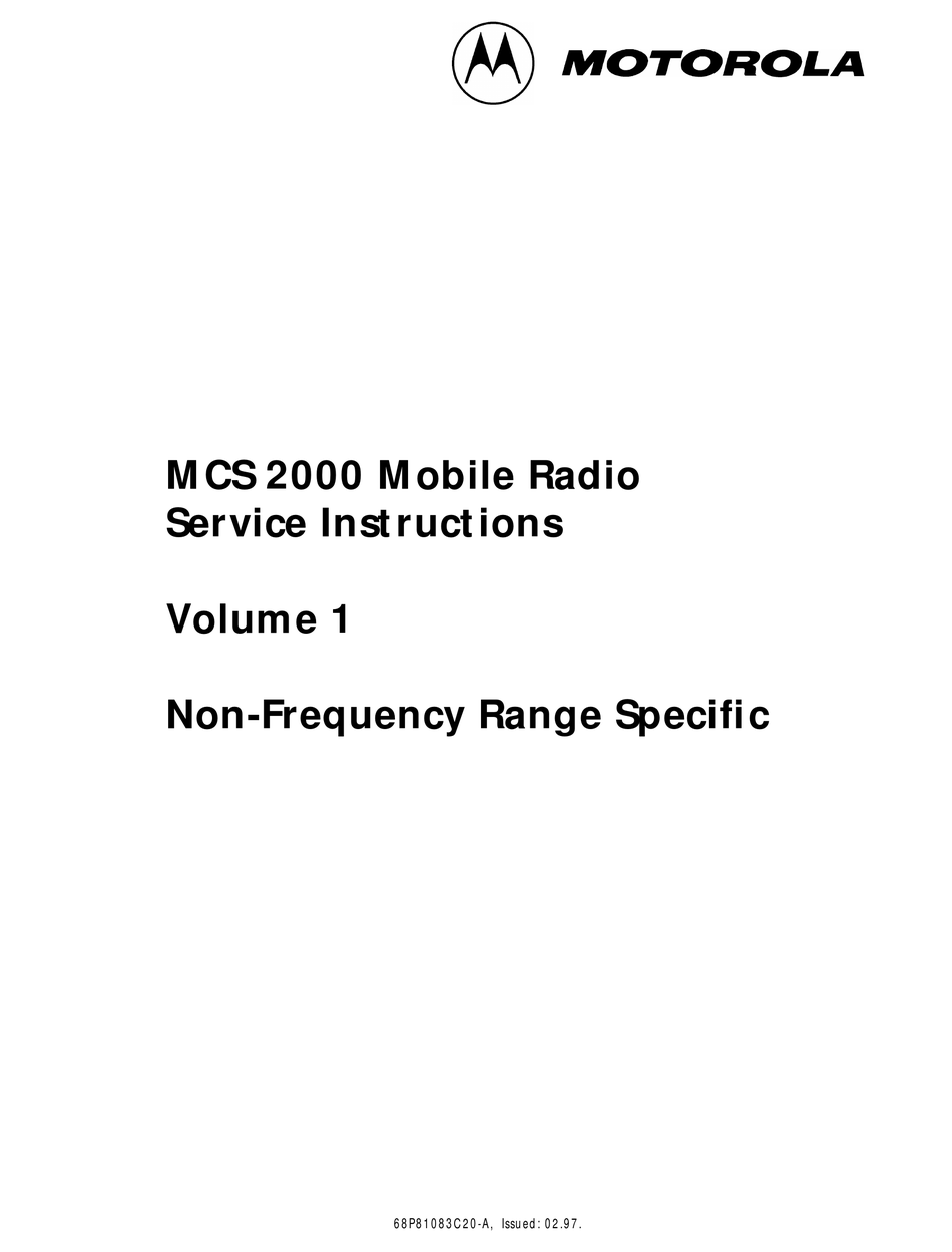 motorola mcs2000 programming manual